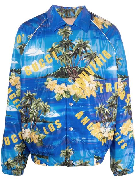 gucci tropical print jacket|Gucci jacket farfetch.